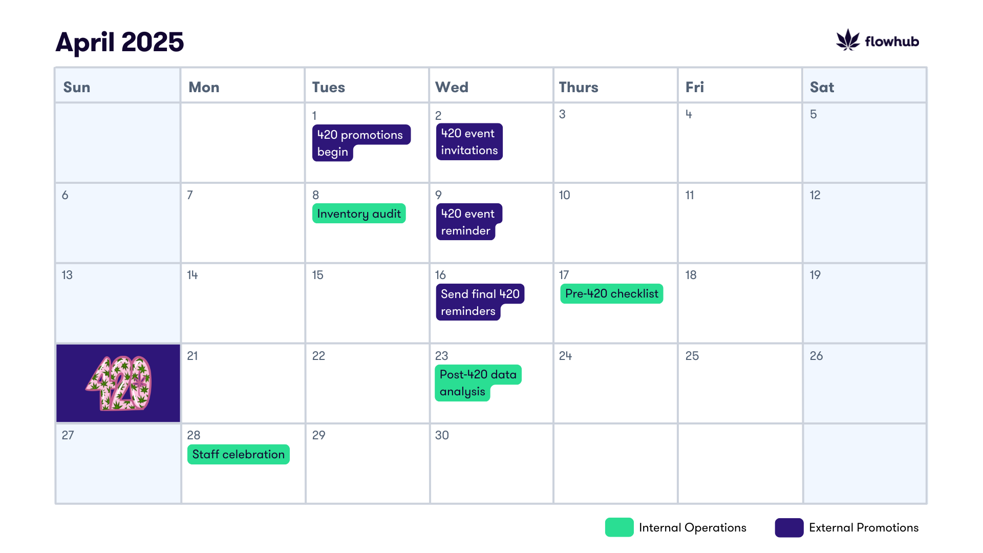 April 2025 Dispensary Promotion Calendar