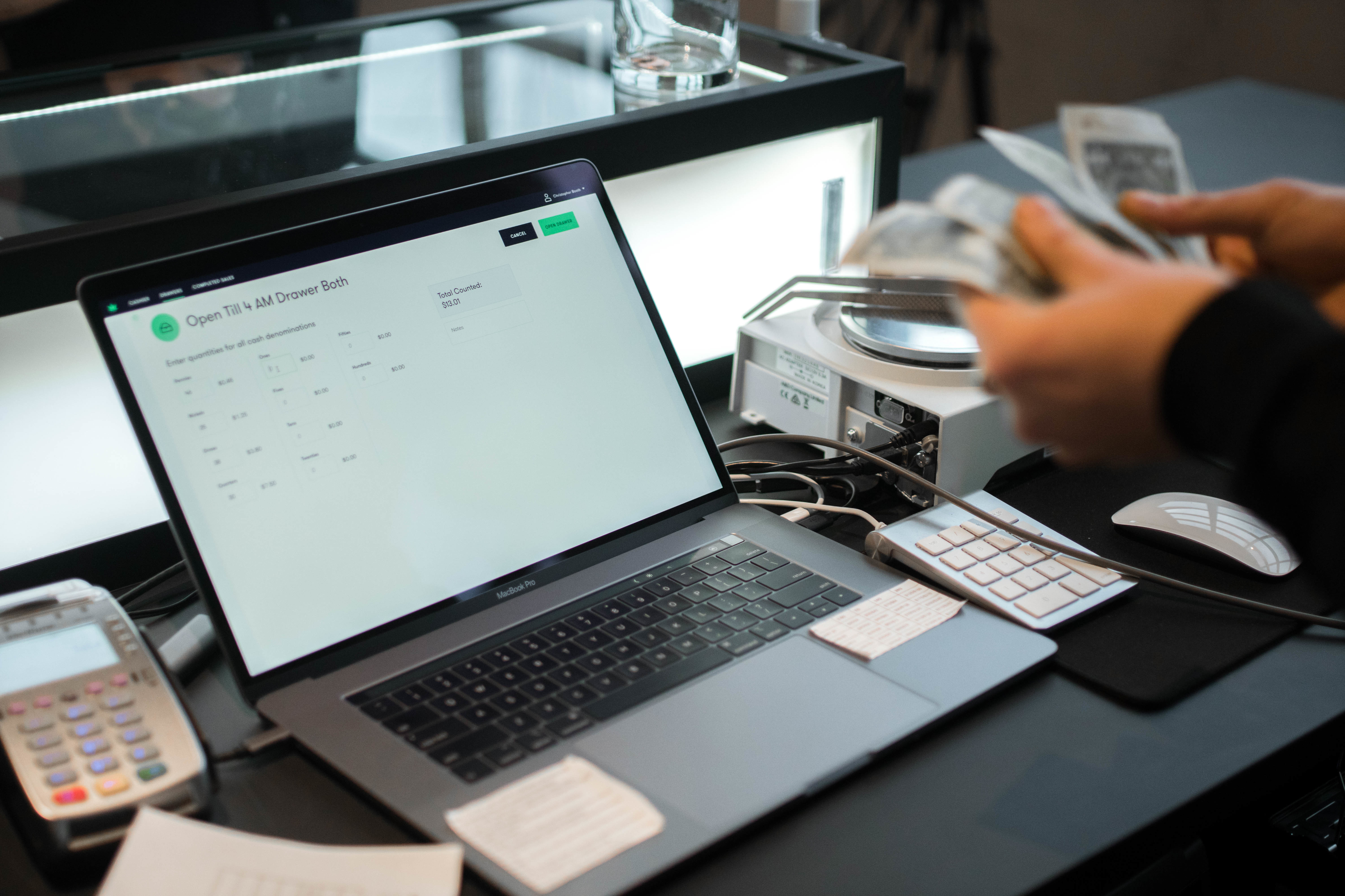 cannabis dispensary hardware laptop