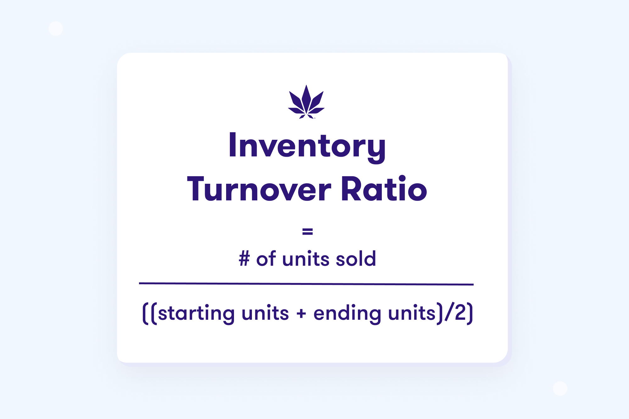 Dispensary Inventory Turnover Ration calculation