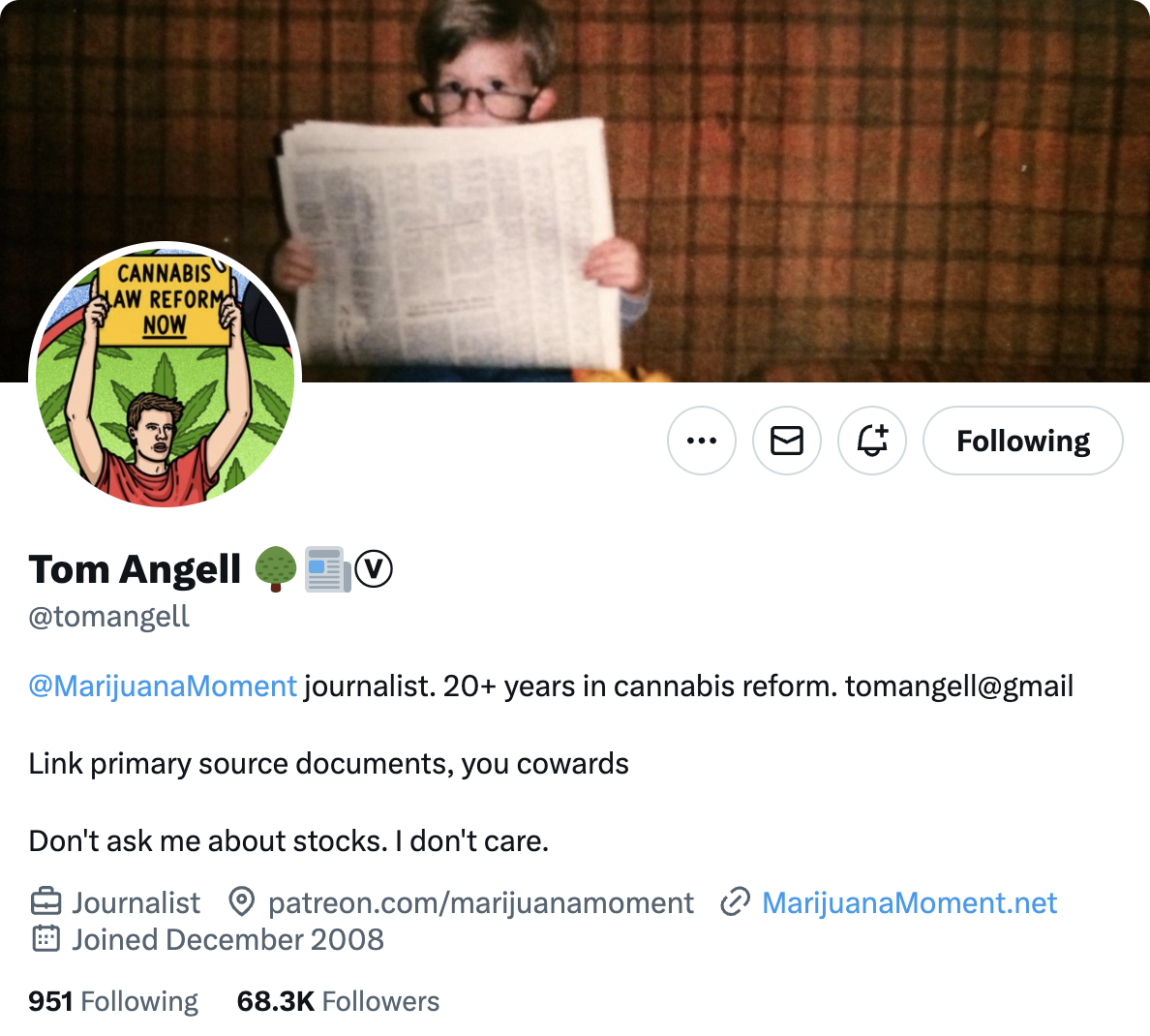 Tom Agnell cannabis influencer