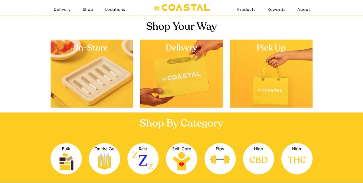Coastal Dispensary - California - best dispensary website example