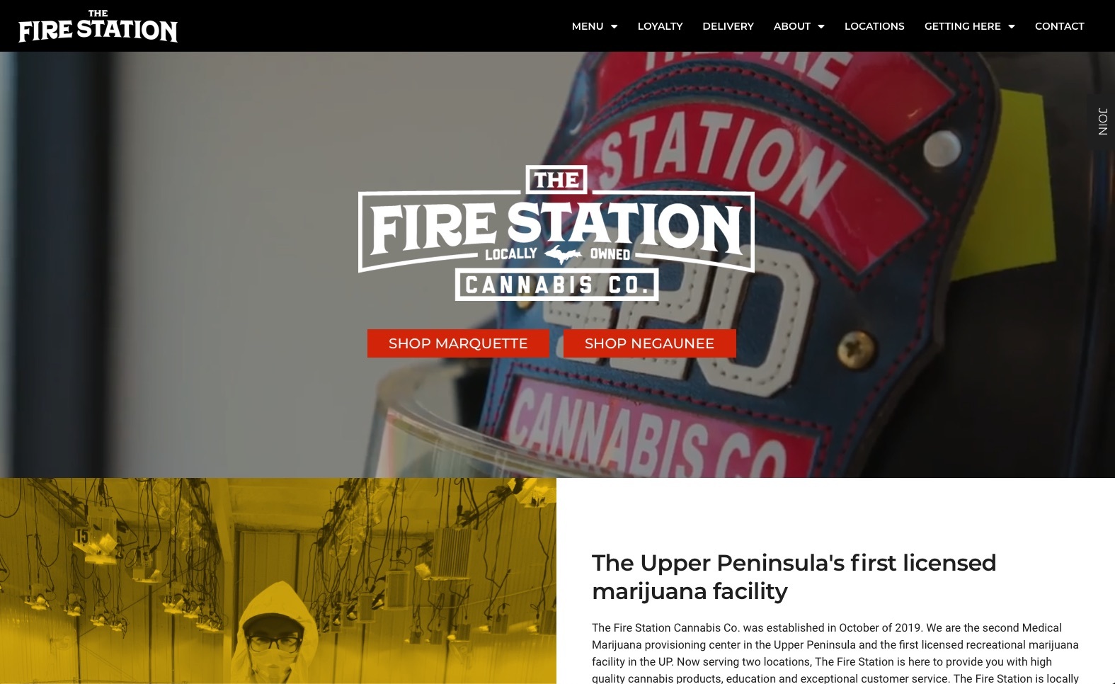 The Fire Station - Marquette, Michigan - best dispensary websites example