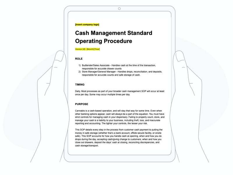 Download the free dispensary cash management SOP