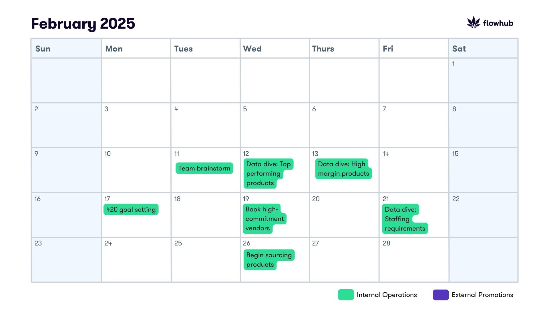 February 2025 Dispensary Promotion Calendar