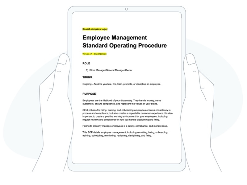 free, editable dispensary employee management template
