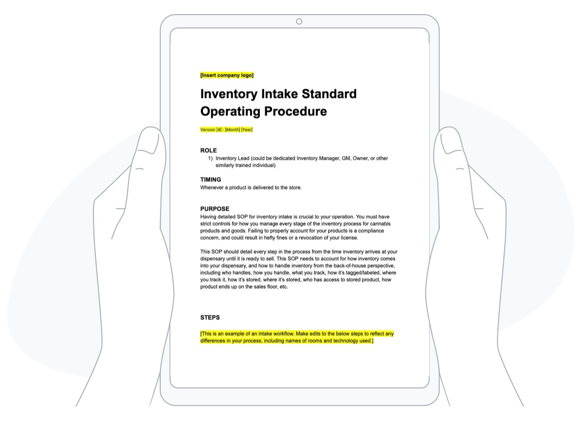 Free Dispensary Inventory Intake SOP Template Flowhub