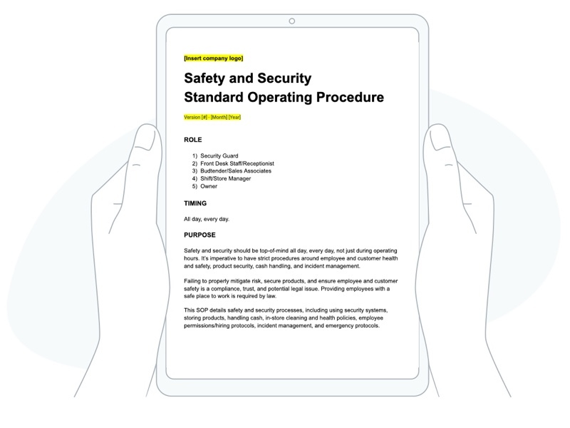 dispensary safety and security SOP template