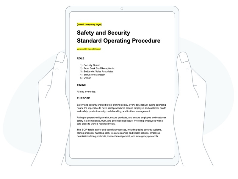 Free Dispensary Safety SOP Template Flowhub