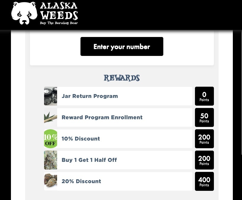 alaska weeds loyalty program