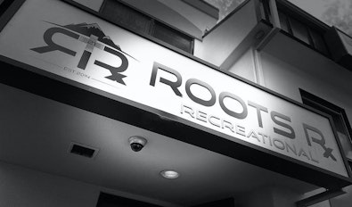 Roots RX small dispensary signage